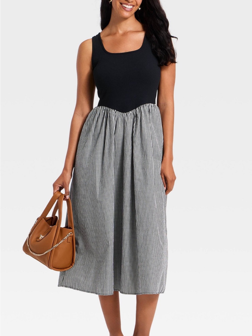 Target Black and White Gingham Midi Dress